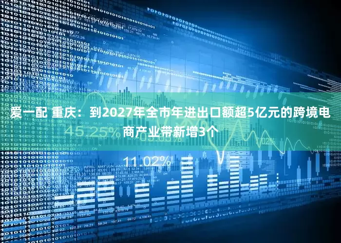 爱一配 重庆：到2027年全市年进出口额超5亿元的跨境电商产业带新增3个